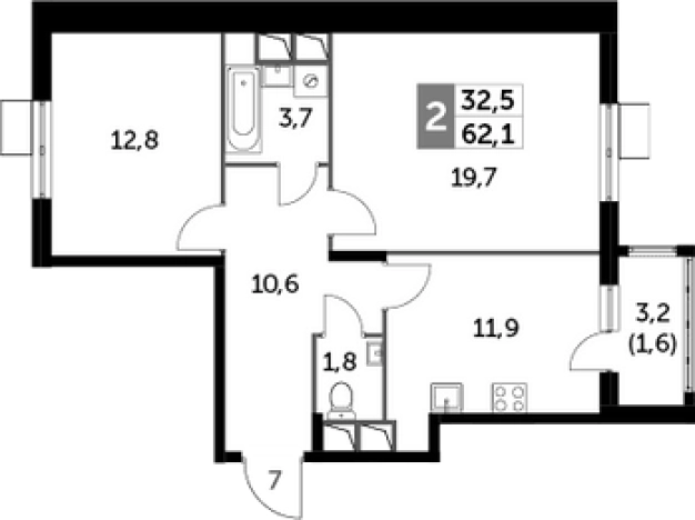 Купить квартиру в ЖК Римский в Московской области. Вариант № 95362, 0, площадь -  квм, цена 13326521 рублей