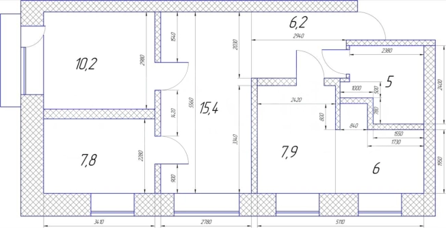 . Вариант № 3409773, 17, площадь - 60 квм, цена 5880000 рублей