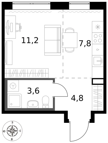 Купить однокомнатную квартиру в новостройках у метро Саларьево в Москве. Вариант № 9888466, 0, площадь -  квм, цена 15335780 рублей