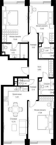 Купить трехкомнатную квартиру у метро Мякинино в Москве. Вариант № 143454, 0, площадь -  квм, цена 37083943 рублей