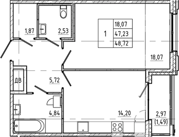 Купить однокомнатную квартиру на улице 7-я линия Васильевского острова в Санкт-Петербурге. Вариант № 7598172, 0, площадь -  квм, цена 22566051 рублей