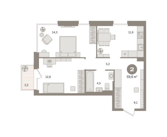 Купить двухкомнатную квартиру в ЖК Квартал Герцена в Москве. Вариант № 115995, 0, площадь -  квм, цена 18810000 рублей