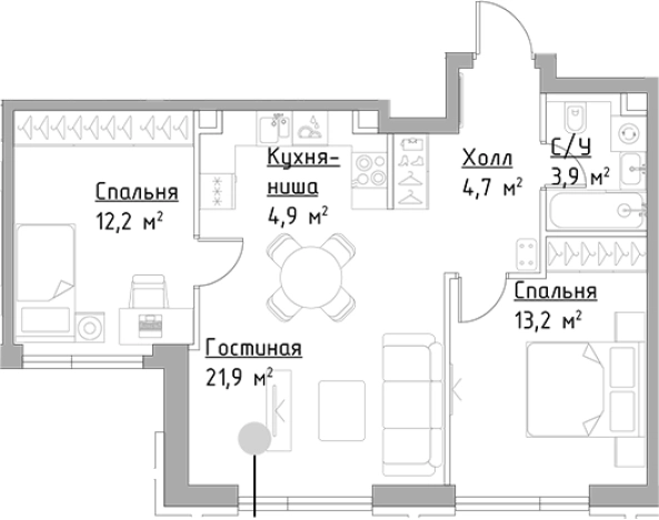 Купить квартиру в ЖК Павелецкая Сити в Москве. Вариант № 134762, 0, площадь - квм, цена 27398912.0000 рублей