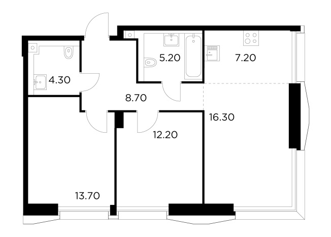 Купить квартиру в ЖК INJOY в Москве. Вариант № 9103558, 1, площадь - квм, цена 33522200 рублей