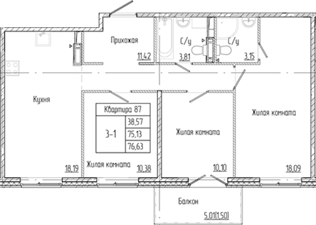 Купить многокомнатную квартиру в ЖК Арт Парк в Ленинградской области. Вариант № 8996132, 0, площадь -  квм, цена 10804830 рублей