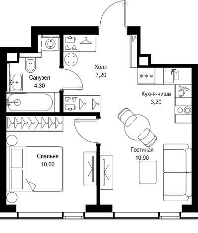 Купить однокомнатную квартиру в новостройках у метро Тушинская в Москве. Вариант № 1639995, 0, площадь -  квм, цена 20764320 рублей