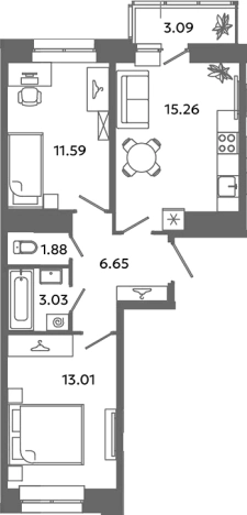 Купить квартиру в ЖК Загляденье в Ленинградской области. Вариант № 6632305, 0, площадь - квм, цена 8062873 рублей