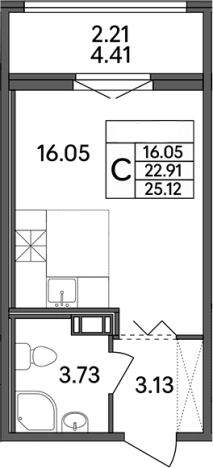 Купить Студию в ЖК Рождественский Квартал в Ленинградской области. Вариант № 7601646, 0, площадь -  квм, цена 3491680 рублей