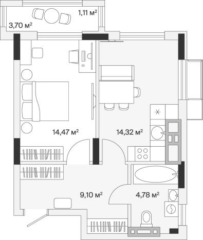 Купить квартиру в новостройках на улице Весенняя в Калининграде. Вариант № 101179, 0, площадь -  квм, цена 7736855 рублей