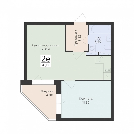 Купить двухкомнатную квартиру в Воронеже. Вариант № 8203676, 0, площадь -  квм, цена 5789805 рублей