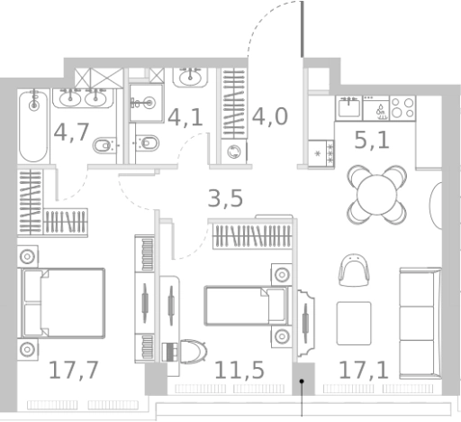 Купить трехкомнатную квартиру в новостройках в ЖК River Park Towers Кутузовский в Москве. Вариант № 106690, 0, площадь -  квм, цена 57081443 рублей
