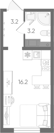 Купить Студию в ЖК Ручьи 2 в Санкт-Петербурге. Вариант № 7605221, 0, площадь -  квм, цена 4358613 рублей