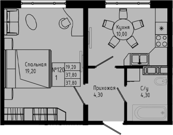 Купить однокомнатную квартиру в Коммунаре. Вариант № 8472768, 0, площадь -  квм, цена 4233600 рублей