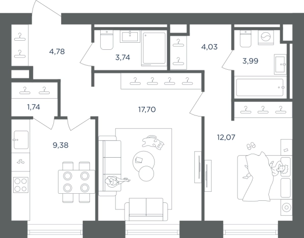 Купить квартиру у метро Печатники в Москве. Вариант № 2751617, 0, площадь - квм, цена 26951899 рублей
