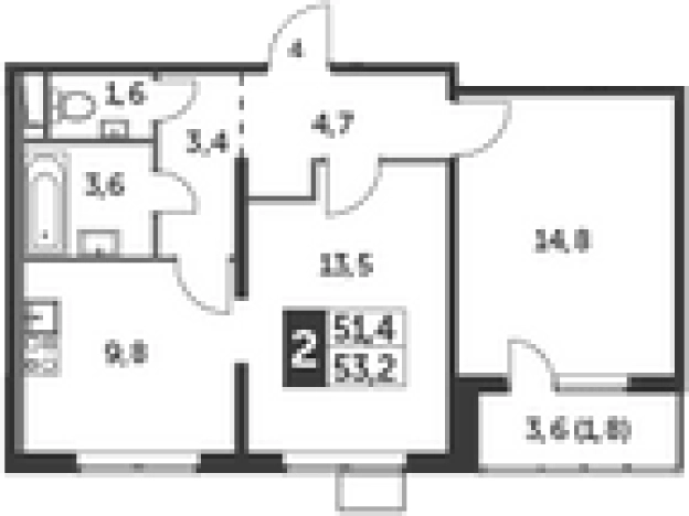Купить двухкомнатную квартиру на улице Радужная в Видном. Вариант № 9836973, 0, площадь -  квм, цена 13732300 рублей