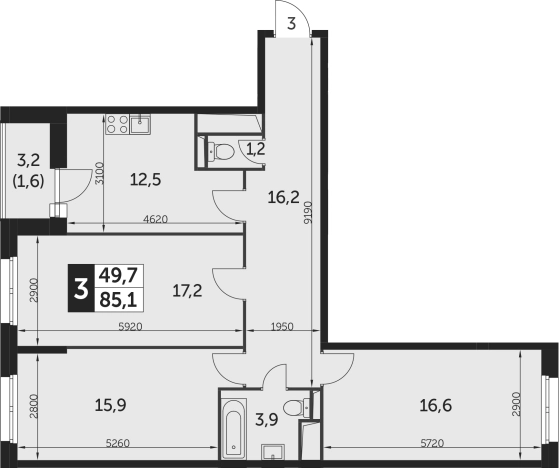 Купить двухкомнатную квартиру в районе Ярославский в Москве. Вариант № 9649552, 0, площадь -  квм, цена 24825782 рублей