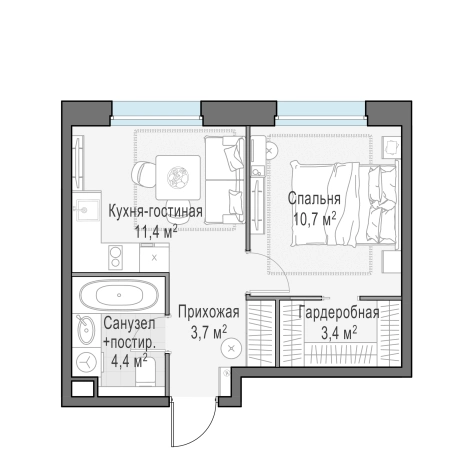 Купить однокомнатную квартиру в Микрорайоне Черёмушки, Королёв в Королёве. Вариант № 167206, 0, площадь -  квм, цена 7340000 рублей