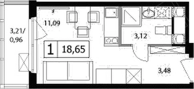 Купить Студию в Микрорайоне Новый, Видное в Видном. Вариант № 5832602, 0, площадь -  квм, цена 5732933 рублей