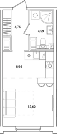 Купить Студию в ЖК OKLA в Санкт-Петербурге. Вариант № 8163085, 0, площадь -  квм, цена 6886033 рублей