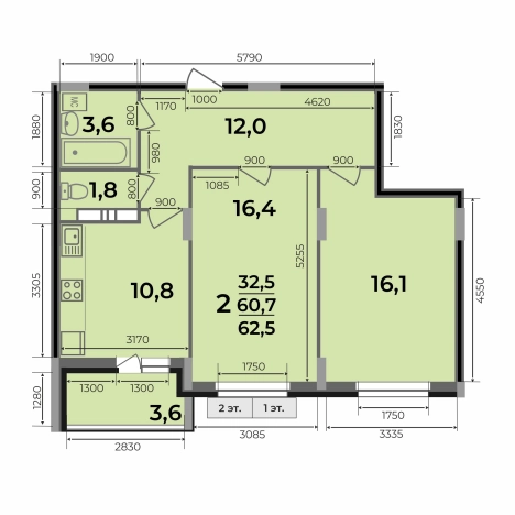 Купить квартиру в ЖК Маршал в Коврове. Вариант № 2731702, 2, площадь -  квм, цена 6481250 рублей