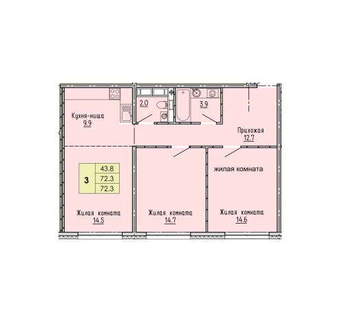 Купить трехкомнатную квартиру на вторичке на улице Урицкого в Пензе. Вариант № 69419, 0, площадь -  квм, цена 7013100 рублей