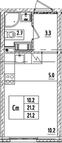 Купить Студию у метро Пролетарская в Санкт-Петербурге. Вариант № 9206470, 0, площадь -  квм, цена 5771254 рублей
