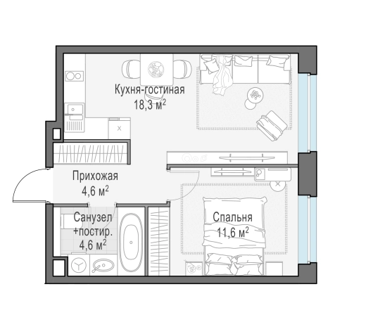 Купить двухкомнатную квартиру в ЖК Белый Grad в Мытищах. Вариант № 168006, 0, площадь -  квм, цена 8540000 рублей