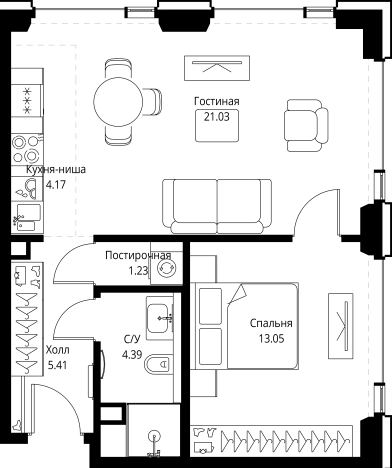 Купить однокомнатную квартиру в новостройках в ЖК SET в Москве. Вариант № 10354558, 0, площадь -  квм, цена 30435328 рублей