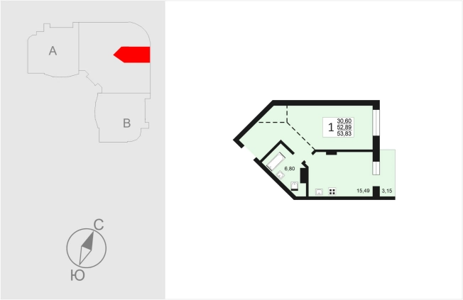 Купить однокомнатную квартиру в ЖК Отражение в Владимире. Вариант № 74034, 0, площадь -  квм, цена 6997900 рублей