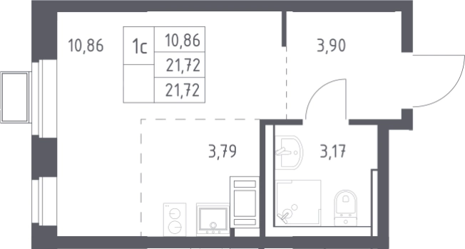 Купить Студию в Микрорайоне Новый, Видное в Видном. Вариант № 90900, 0, площадь -  квм, цена 5703600 рублей