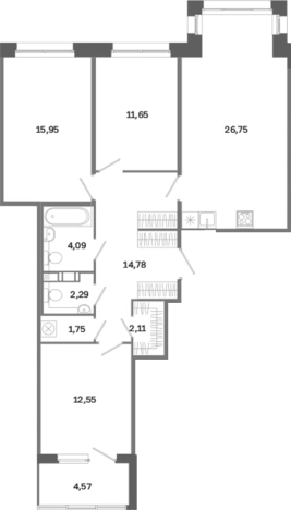 Купить многокомнатную квартиру у метро Обводный Канал в Санкт-Петербурге. Вариант № 6260477, 0, площадь -  квм, цена 36124560 рублей