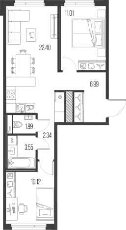Купить трехкомнатную квартиру в ЖК Legenda Васильевского в Санкт-Петербурге. Вариант № 4837837, 0, площадь -  квм, цена 22579776 рублей