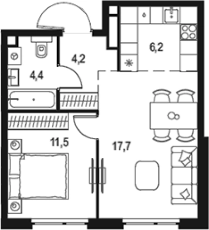 Купить двухкомнатную квартиру в новостройках на улице Мичуринский проспект в Москве. Вариант № 3582674, 0, площадь -  квм, цена 20037709 рублей