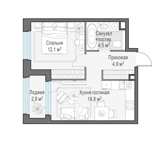 Купить квартиру в новостройках в ЖК Белый Grad в Мытищах. Вариант № 166136, 0, площадь -  квм, цена 8110000 рублей