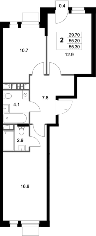 Купить двухкомнатную квартиру в новостройках в Люберцах. Вариант № 138288, 0, площадь -  квм, цена 9994369 рублей