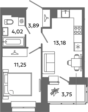 Купить квартиру в ЖК Загляденье в Ленинградской области. Вариант № 6632023, 0, площадь -  квм, цена 5126997 рублей