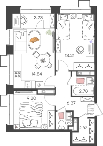 Купить трехкомнатную квартиру в районе Автозаводский в Нижнем Новгороде. Вариант № 136097, 0, площадь -  квм, цена 8900856 рублей