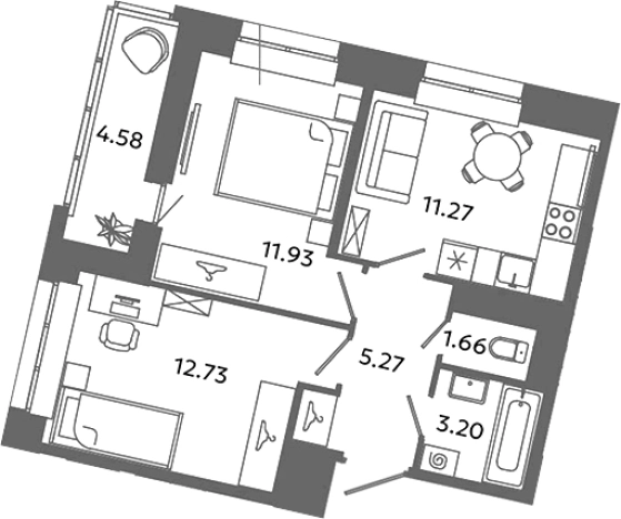 Купить трехкомнатную квартиру в новостройках у метро Проспект Ветеранов в Ленинградской области. Вариант № 6632375, 0, площадь -  квм, цена 7940848 рублей