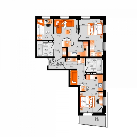 Купить трехкомнатную квартиру в районе Ленинский в Владивостоке. Вариант № 6056817, 0, площадь -  квм, цена 15262000 рублей