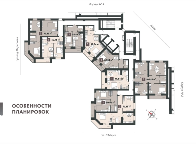 . Вариант № 5564048, 6, площадь - 40.05 квм, цена 4250000 рублей