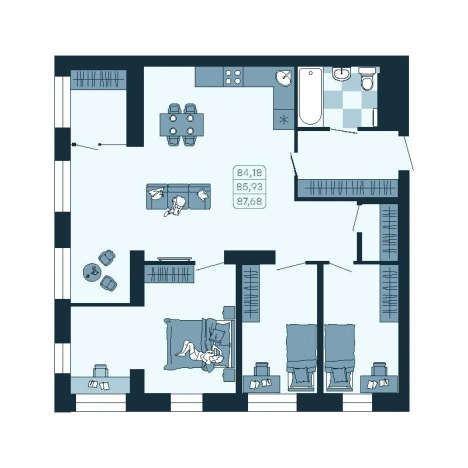 Купить четырехкомнатную квартиру в Приморском крае. Вариант № 5460184, 0, площадь -  квм, цена 14689734 рублей