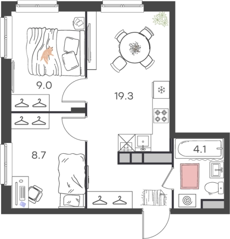 Купить двухкомнатную квартиру в новостройках в Нижегородской области. Вариант № 1079563, 0, площадь -  квм, цена 6637650 рублей
