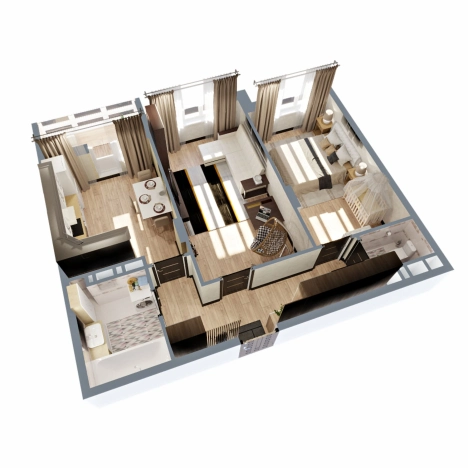 Купить двухкомнатную квартиру в ЖК "Чайковский" в Коврове. Вариант № 146460, 6, площадь -  квм, цена 6021400 рублей