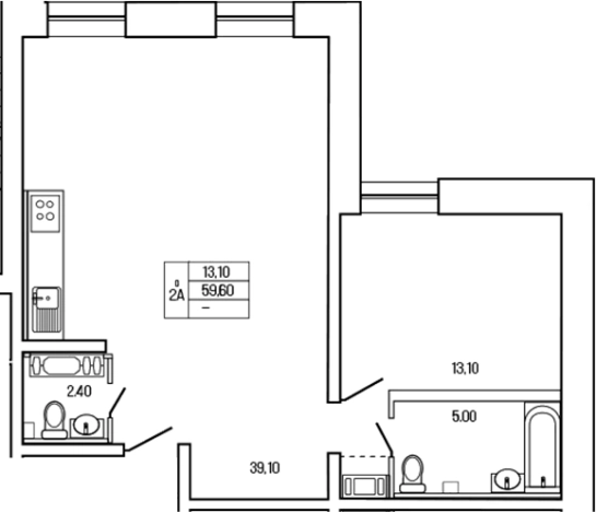 Купить двухкомнатную квартиру в новостройках у метро Девяткино в Ленинградской области. Вариант № 9584591, 0, площадь -  квм, цена 10561342 рублей