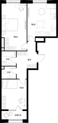 Купить квартиру у метро Спартак в Москве. Вариант № 93721, 0, площадь - квм, цена 29156294 рублей