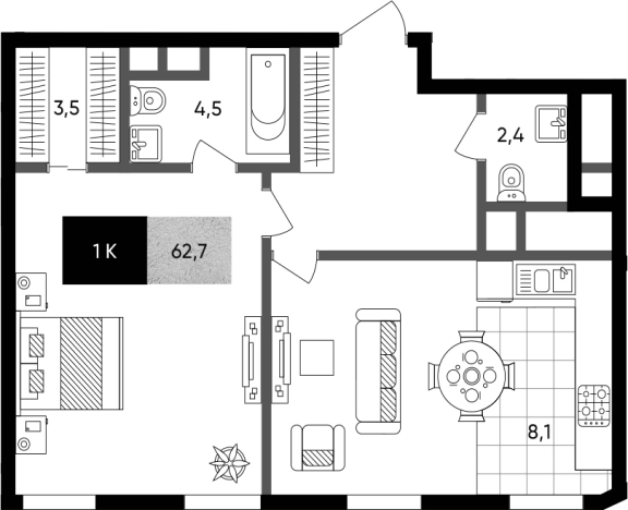 Купить квартиру со свободной планировкой в Москве. Вариант № 3559198, 0, площадь - квм, цена 57605647 рублей