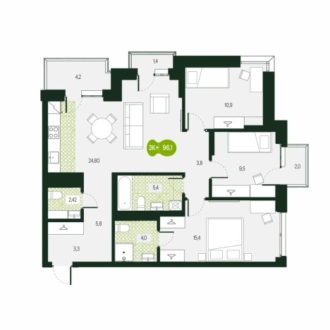 Купить многокомнатную квартиру на улице Проезжая в Чите. Вариант № 124457, 0, площадь -  квм, цена 16865704 рублей