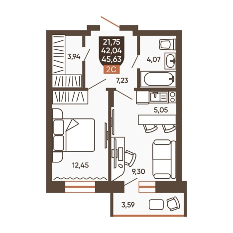 Купить двухкомнатную квартиру в новостройках в Новосибирске. Вариант № 8881277, 0, площадь -  квм, цена 5800000 рублей
