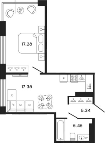 Купить двухкомнатную квартиру в ЖК 17/33 в Санкт-Петербурге. Вариант № 8337347, 0, площадь -  квм, цена 46552163 рублей