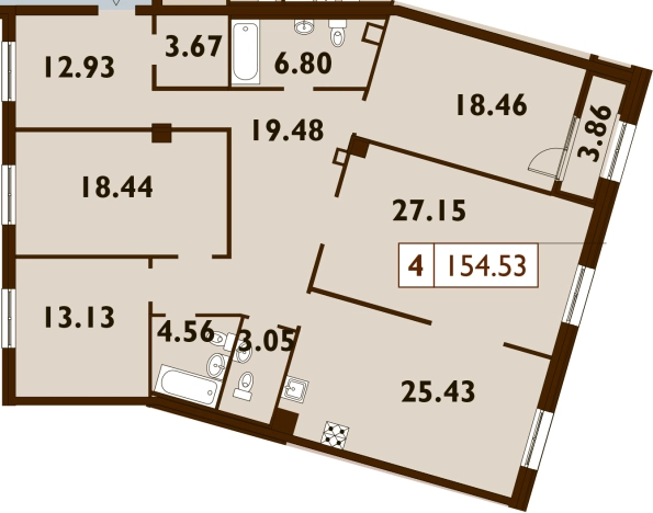 Купить пятикомнатную квартиру в Санкт-Петербурге. Вариант № 75741, 0, площадь -  квм, цена 76780800 рублей